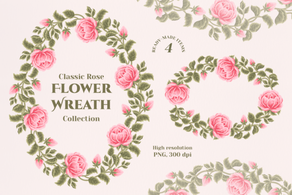 Aesthetic Classic Rose Flower Wreath Set: A Timeless Elegance for Modern Creations