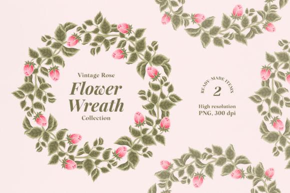 Aesthetic Rose Flower Bud Wreath Set: A Versatile Design for Every Occasion