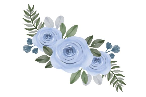 Arrangement of Blue Roses Watercolor: A Versatile and Elegant Design Solution