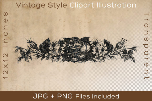 Black Drawn Florals Illustration: A Versatile Art Resource