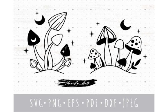 Celestial Magic Mushrooms SVG Set