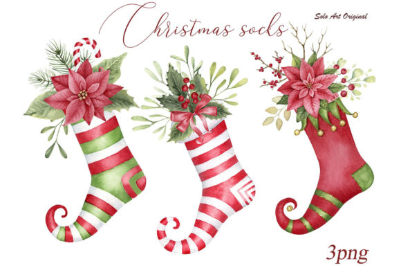 Christmas Socks: Festive Art for Creative Projects