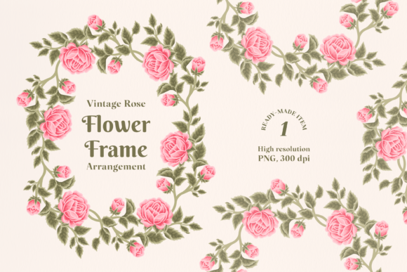 Embrace Elegance with Vintage Shabby Chic Rose Flower Frame