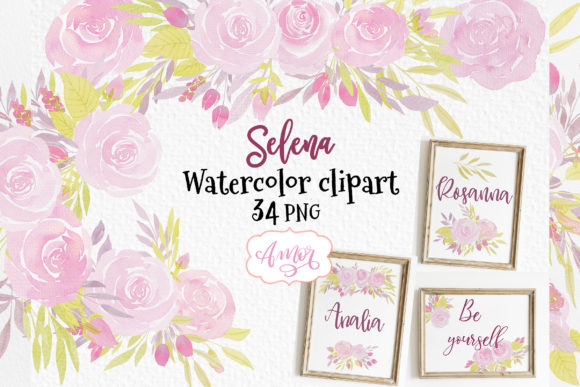 Enhance Your Creative Projects with Pink Roses Romantic Watercolor Clip Art