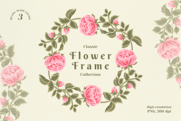 Enhance Your Designs with Classic Pink Rose Frames