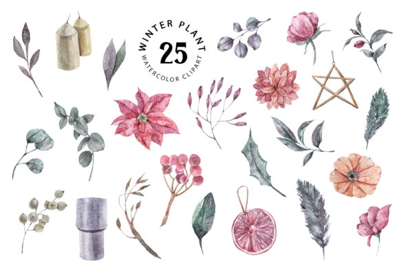 Enhancing Your Creative Projects with Watercolor Christmas Plants Clipart