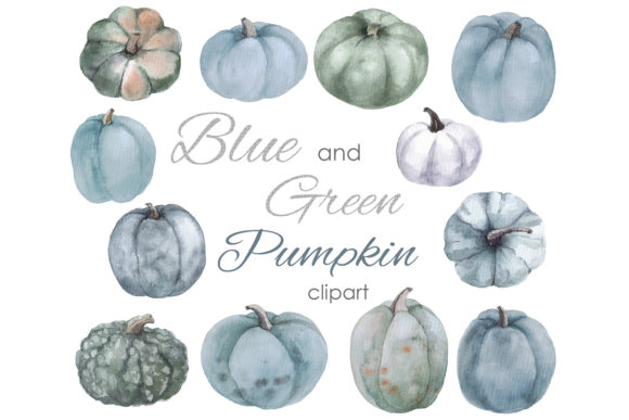 Exploring the Versatility of Watercolor Clipart. Blue Pumpkin Png for Creative Projects