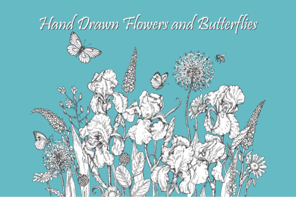 Hand Drawn Flowers and Butterflies: A Versatile Artistic Resource