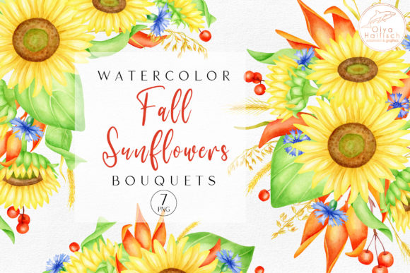 Introducing Watercolor Fall Sunflower Bouquets PNG: A Vibrant Addition to Your Creative Projects