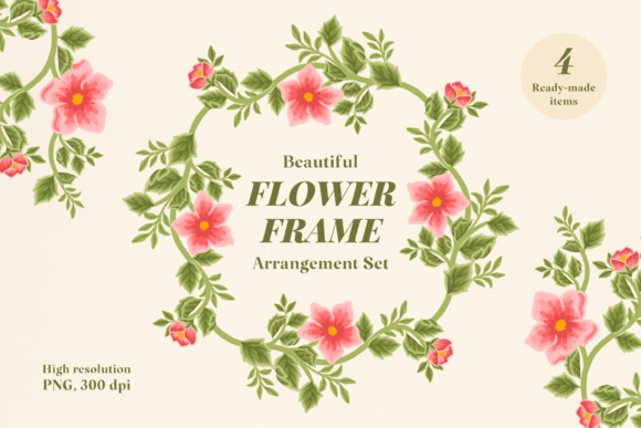 Orange Flower and Leaf Frame Collection: A Versatile Design Solution
