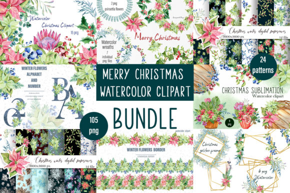 Strategic Use of Christmas Set, Botanical Illustrations for Enhanced Holiday Design