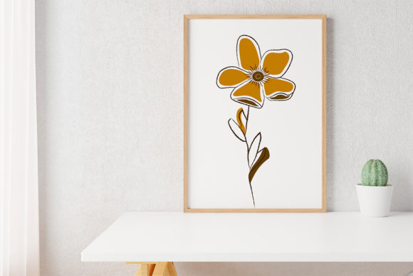 Stylish Wall Art Print: Flower and Line Art for Your Home