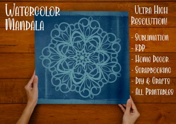 Vintage Flower Blue Watercolor Mandala: A Versatile Artistic Treasure