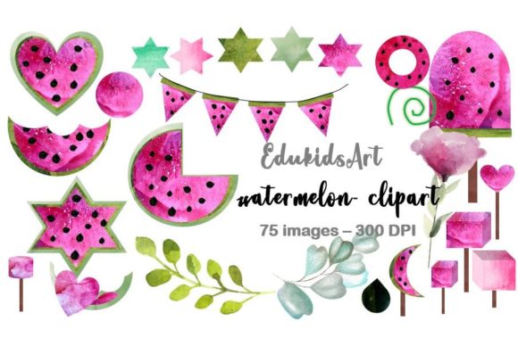 Watermelon Clipart in Watercolour Pink: A Burst of Summer Vibes